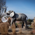Kreisverkehr mit Elefant in der nähe von Stukenbrock